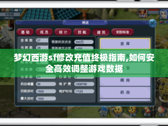 梦幻西游sf修改充值终极指南,如何安全高效调整游戏数据