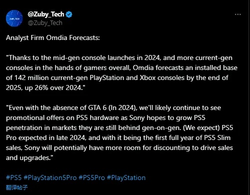 索尼力挺PS6研发，2027年APU投产革新游戏体验
